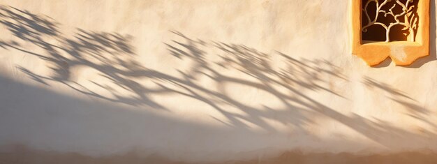 Sunlit stucco wall with intriguing shadows