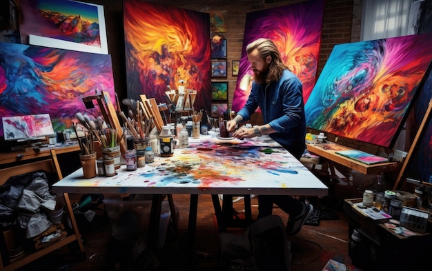 Sunlit Studio Where Creativity Blooms