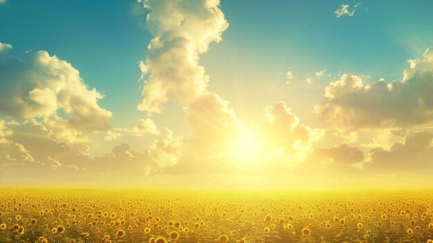 Sunlit Sunflower Fields