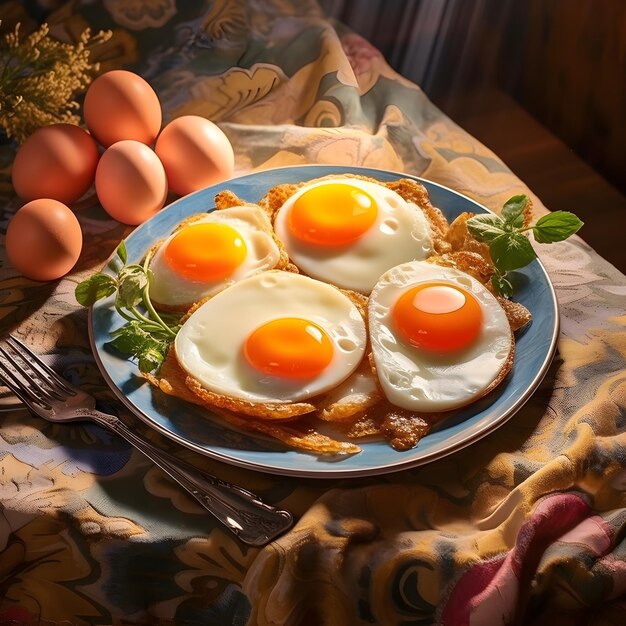 Photo sunlit symmetry a culinary ode to morning bliss