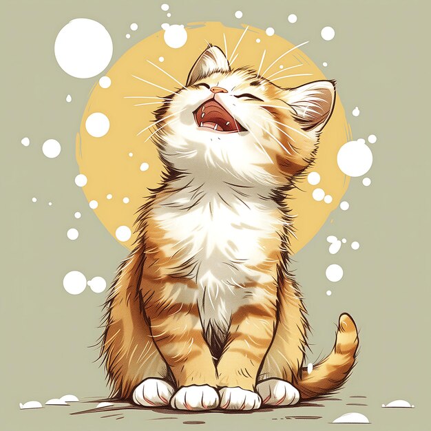 Sunlit Whiskers Ginger Kitten Basking in Cheerful Sunshine Animated Sticker