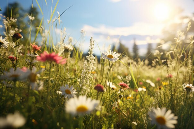 Sunlit Wildflower Meadow