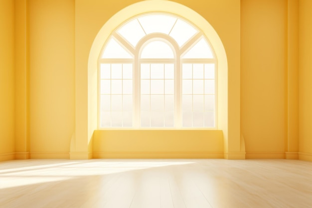 Sunlit yellow space with window