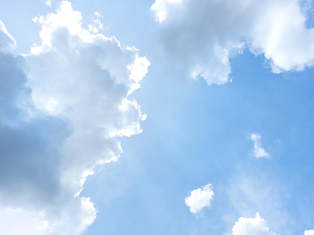 Photo sunny blue sky with cloud closeup