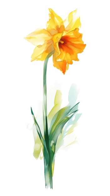 Sunny Daffodil Bundle in Contemporary Watercolor Style Generative AI