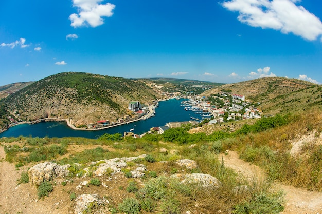 Sunny day in balaklava bay at sunny summer day