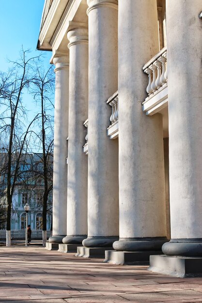 Sunny day column of the building