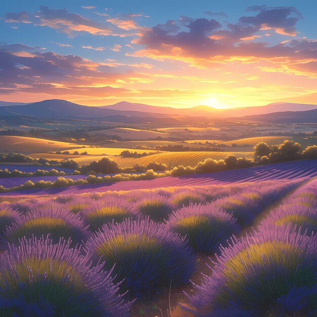 Sunny Day in the Lavender Fields