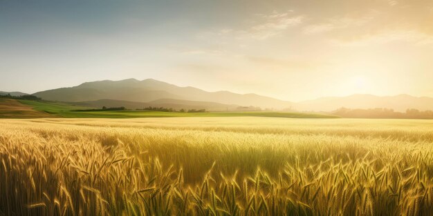 Sunny day in the wheat fields