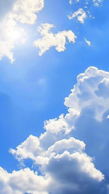 Photo sunny day with white clouds on beautiful