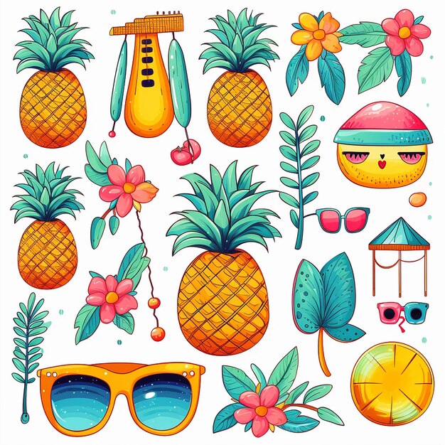 Sunny Delights Cute Summer Decorations Cliparts for a Happy Vibe