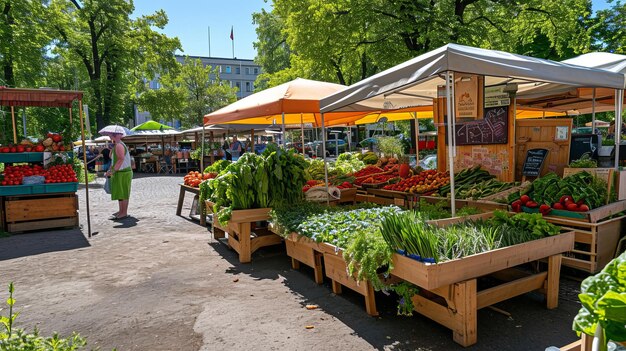 Sunny Delights Exploring Berlins Vibrant Boxhagener Farmers Market on a Beautiful Day