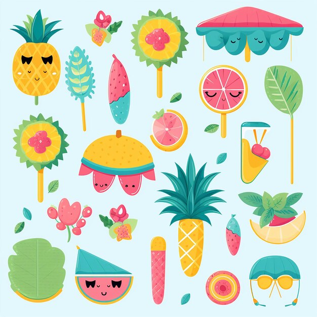 Sunny Delights Leuke zomerdecoraties cliparts voor een vrolijke sfeer