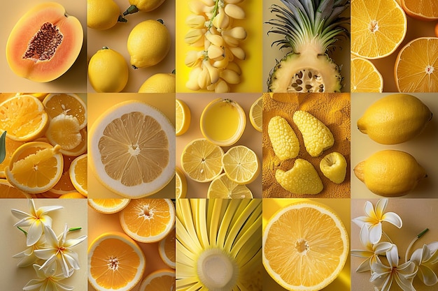 Sunny Delights Yellow Health Food Collage