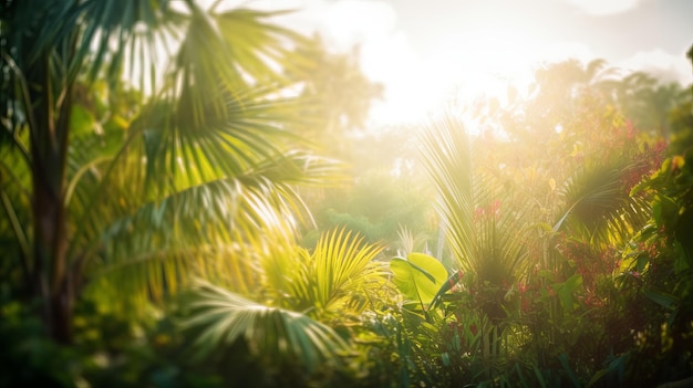 Photo sunny dense tropical landscape