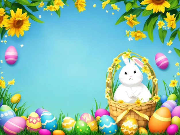 Sunny easter background ai generated