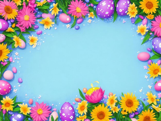 Sunny Easter background ai generated