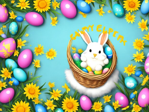 Sunny Easter background ai generated