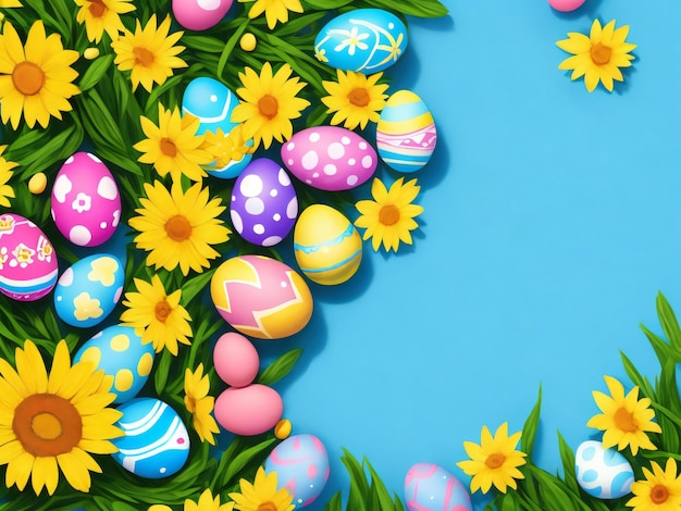 Sunny Easter background ai generated
