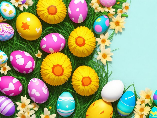 Sunny Easter background ai generated