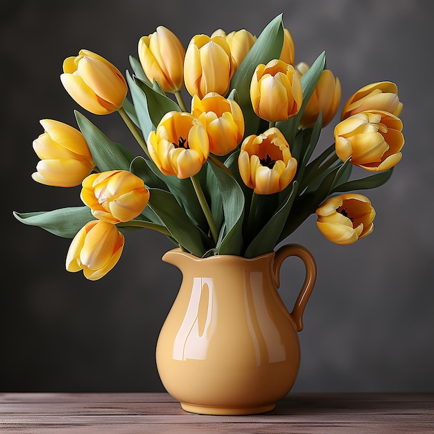 Sunny Elegance Yellow Tulips Blooming with Beauty