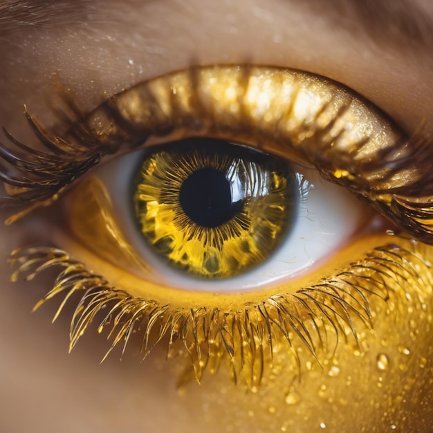 Foto sunny glow onderzoekt de straling van gele ogen