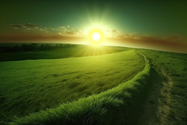 Sunny green field