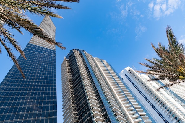 Sunny Isles Beach Miami Florida USA March 24 2021 high rise storey building low angle