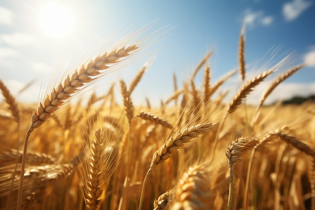 Sunny landscape of a wheat field