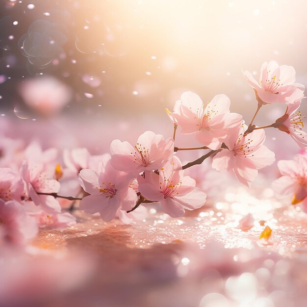 Premium AI Image | Sunny Lighting for Photoshoot with Cherished Blossom Background