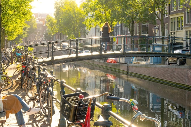 Sunny Morning on the Small Amsterdam Canal