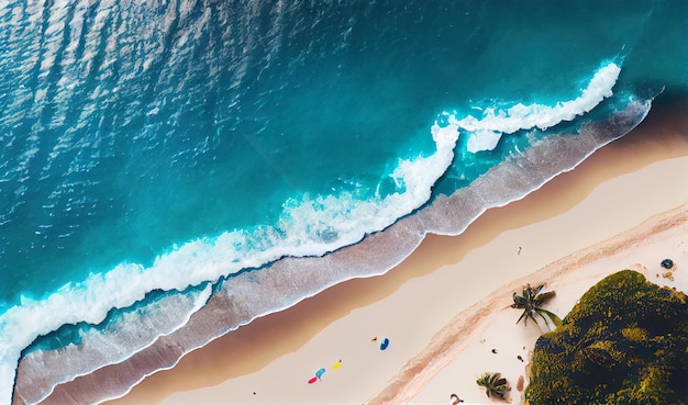 Sunny summer beach with palms