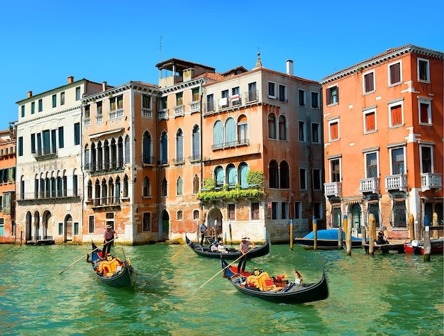 Sunny summer day in romantic Venice, Italy