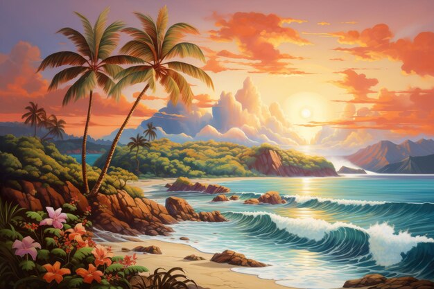 Sunny tropical landscape