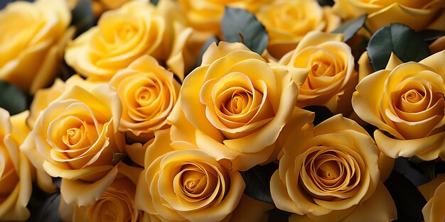 Sunny Yellow Roses Natural Floral Wall