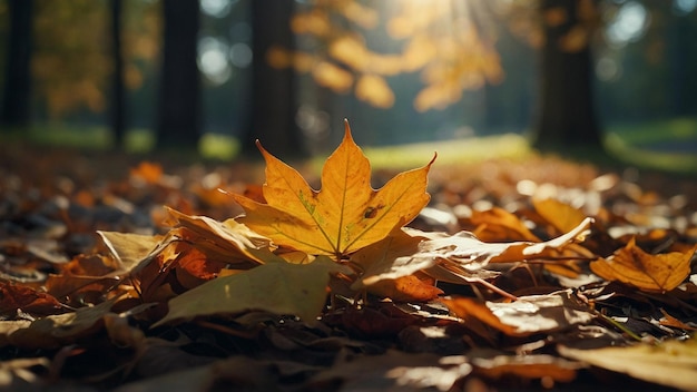 Sunrays Through Rustling Autumn Leaves