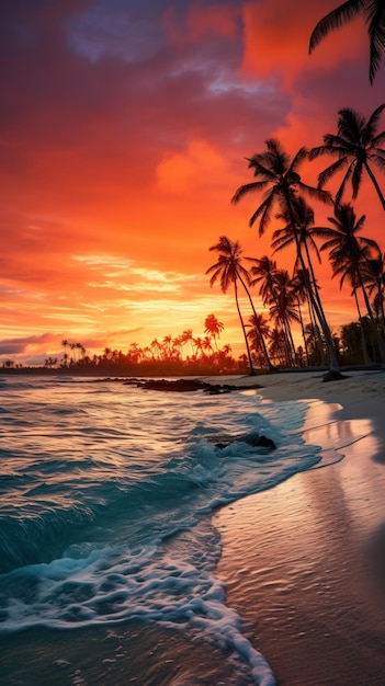 Sunrise at bavaro beach dominican republic vertical