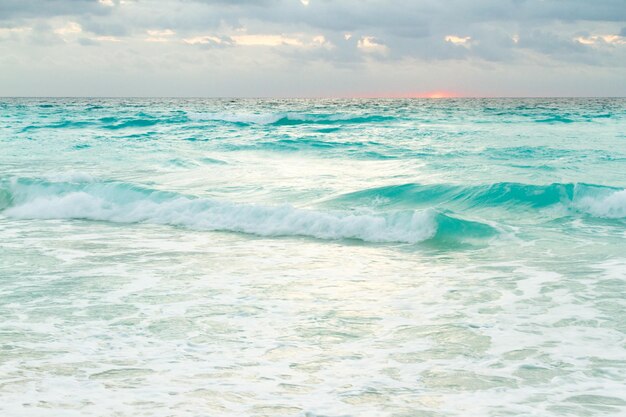 Sunrise over the beach on Caribbean Sea.