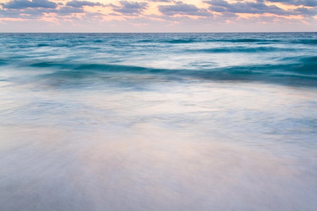 Sunrise over the beach on Caribbean Sea.