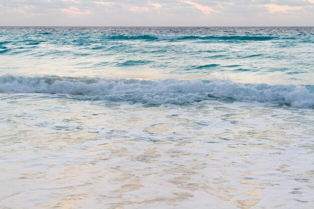 Sunrise over the beach on Caribbean Sea.