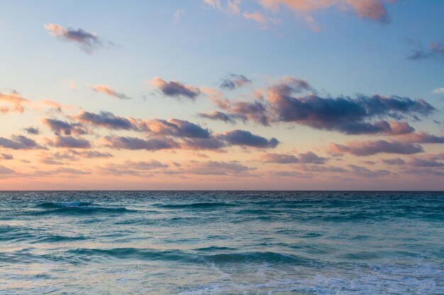 Sunrise over the beach on Caribbean Sea.