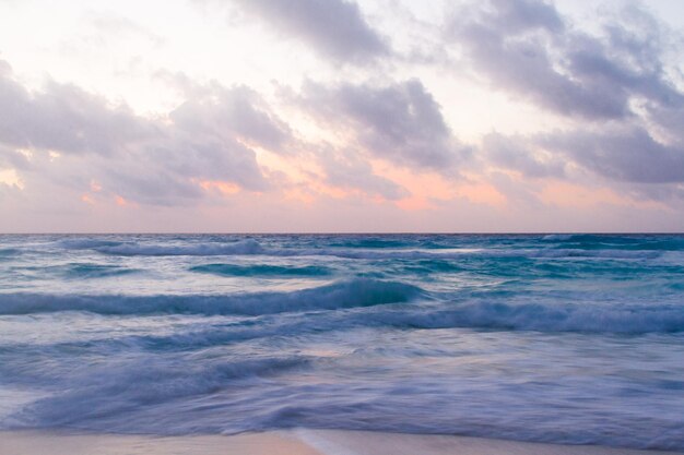 Sunrise on the beach of the Caribbean Sea.