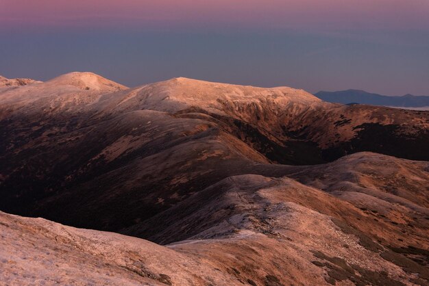 Sunrise over Chornohora ridge, Carpathian Mountains, Ukraine.