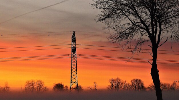 Sunrise on a cold misty spring morning