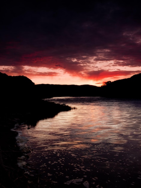 Sunrise over the Colorado River at Gypsum, Colorado.