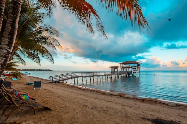 Sunrise from the window at Sandy Bay beach on Roatan Island