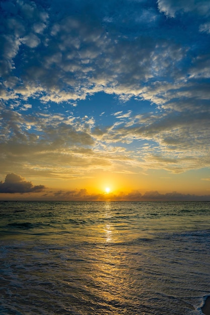 Sunrise over the Indian Ocean on the island of Zanzibar Tanzania Africa