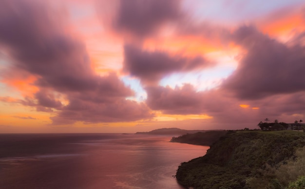 Alba al faro di kilauea a kauai