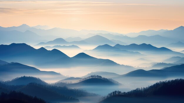 Sunrise land dawn fog landscape