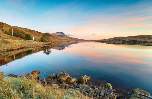 Sunrise at Loch Fada in Scotland